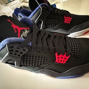 Jordan 4 Retro Rare Air White Lettering OG Black/Red/Blue Brand New- Size 10M
